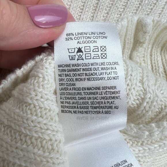 NTW Lucky Brand Linen/Cotton Blend Cream Knit Tank Top Size XL - Picture 6 of 7